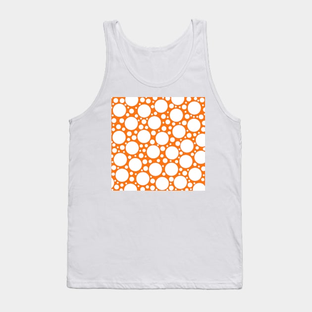 Polka Dots in Orange & White Tank Top by Whoopsidoodle